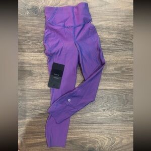 Lululemon SPECIAL EDITION purple two tone ribbed leggings 23” size 0
